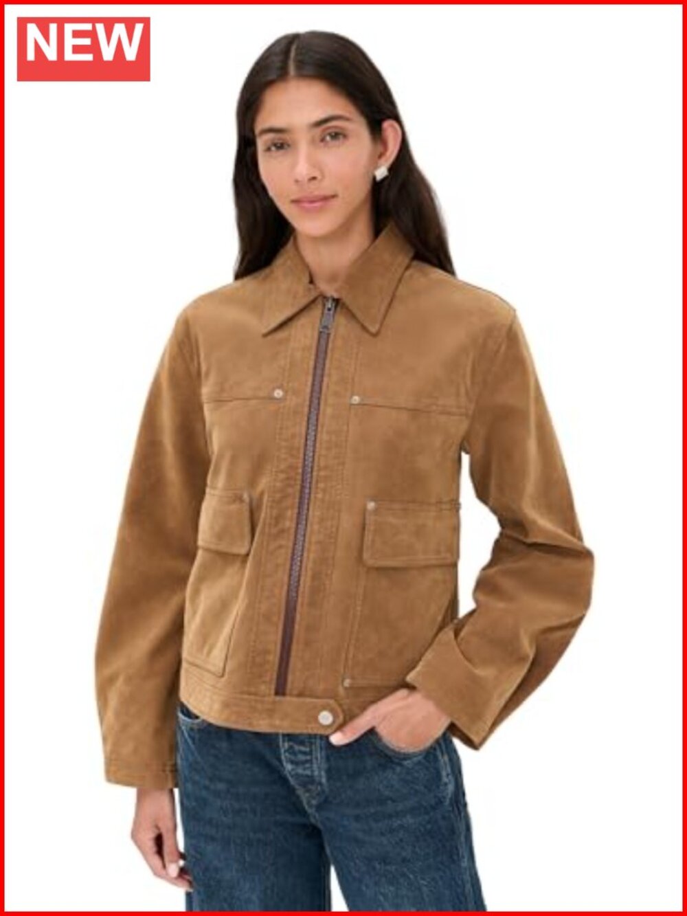 Free People Faux Suede Snap Tab Jacket 100% Viscose Women's